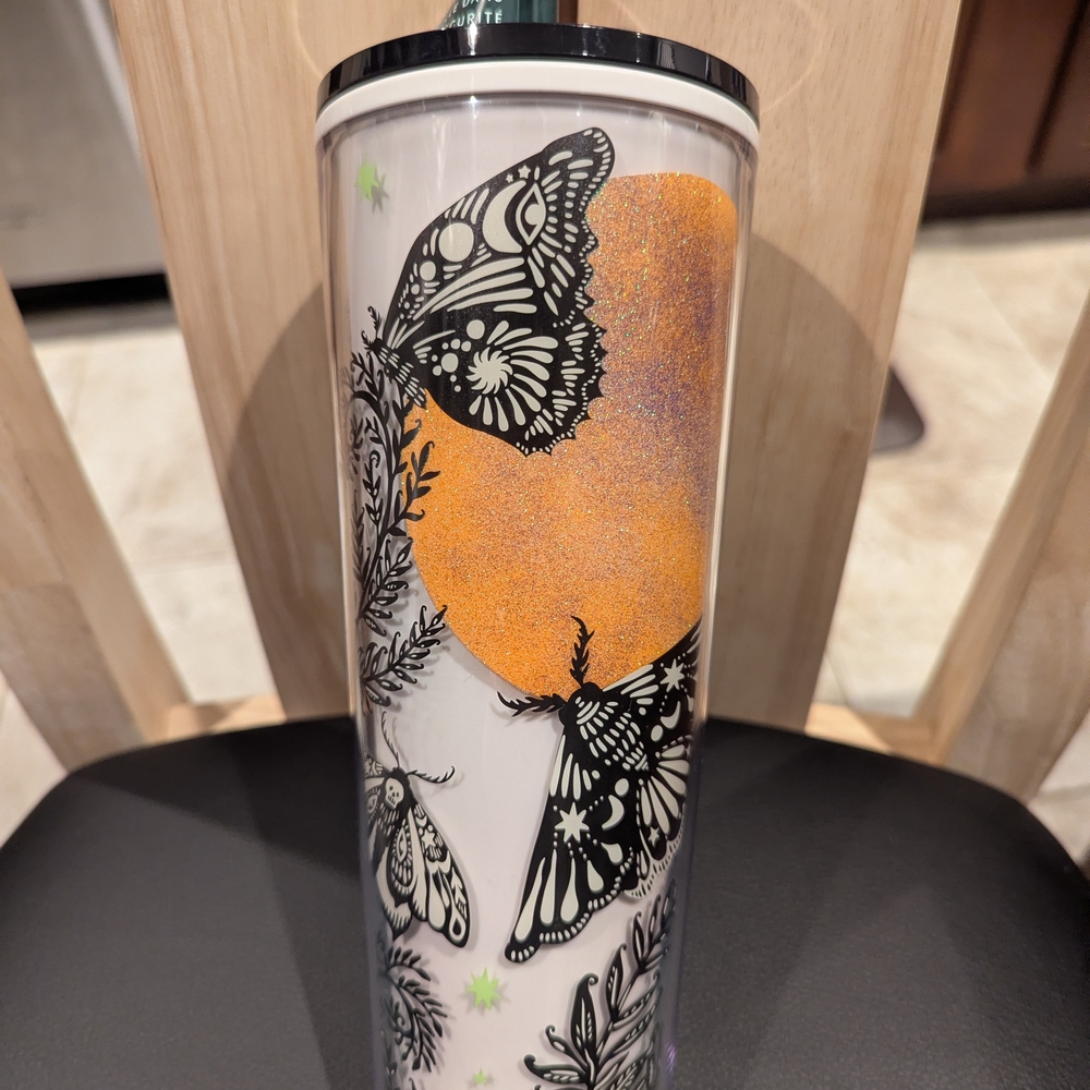Starbucks 2025 Halloween Moth Glow In The Dark 20 oz. Tumbler NWT - Picture 3 of 6